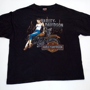 Hot Fast Ready To Ride Tattoo Woman Harley Tee
